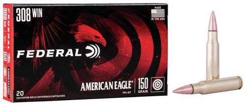 Caixa 20 Munições American Eagle Cal.308Win. FMJ 150gr.