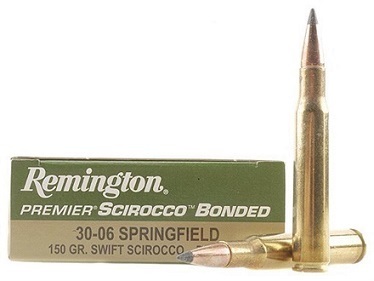 Caixa de 20 Munições Remington Premier Cal.30-06 Spring. Swift Scirocco Bonded 150gr.