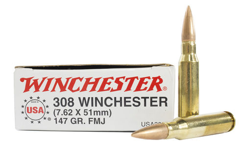 Caixa 20 Munições Winchester Cal.308Win. FMJ 147gr.