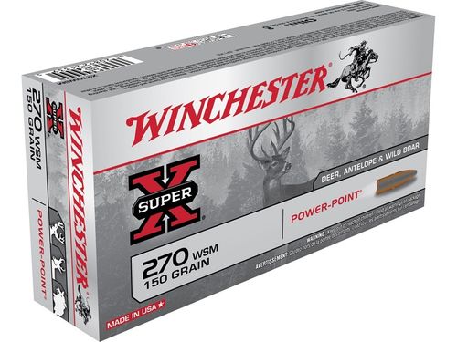 Caixa 20 Munições Winchester Cal.270WSM Power-Point 150gr.