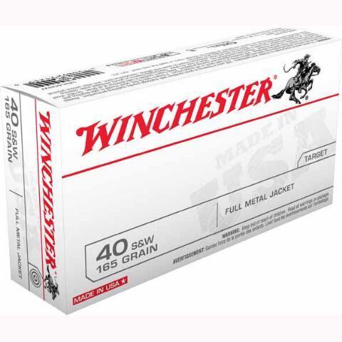 Caixa 50 Munições Winchester Cal.40S&W FMJ 165gr.