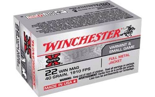 Caixa 50 Munições Winchester Cal.22wmr FMJ 40gr.