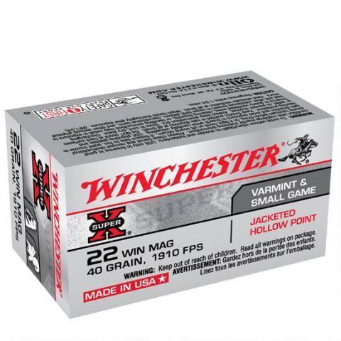 Caixa 50 Munições Winchester Cal.22wmr JHP 40gr.