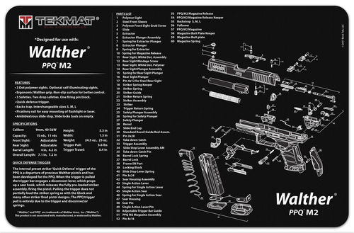 Tapete Limpeza/Manutenção TekMat Walther PPQ M2