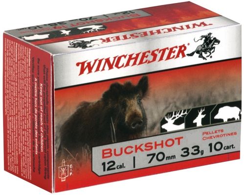 Caixa 10 Cartuchos Winchester Buckshot Cal.12 33gr.