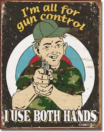 Placa Decorativa Desperate Schonberg Gun Control