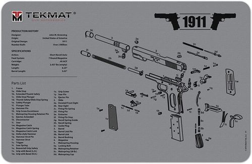 Tapete Limpeza/Manutenção TekMat Colt 1911 Grey