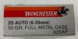 Caixa Munições Winchester Cal.6,35mm FMJ 50gr.