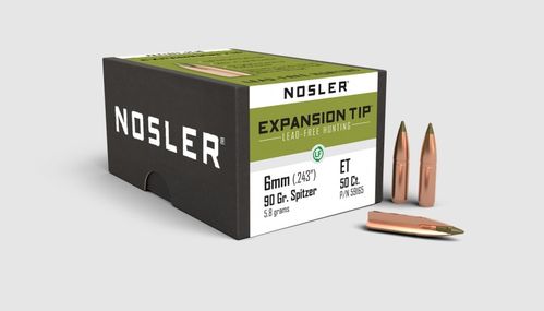 Caixa 50 Projécteis Nosler Expansion Tip Cal.6mm Spitzer 90gr.