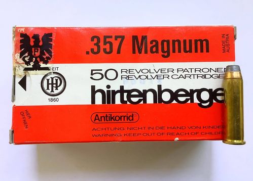 Caixa 50 Munições Hirtenberger Cal.357Mag. SP FN 158gr