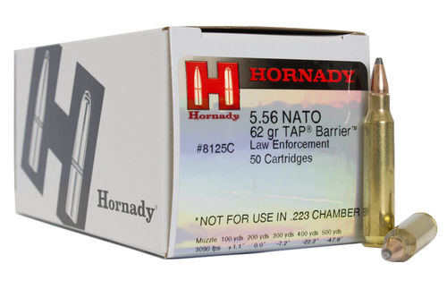 Caixa 50 Munições Hornady Cal.5.56 NATO 62gr. TAP Barrier